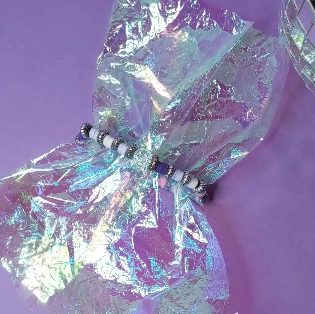 paars zilveren smiley